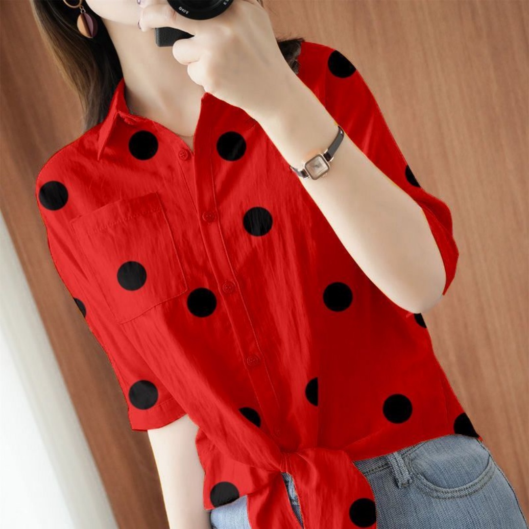 Plus Size Polka Dot Shirt&Blou - مراجعة Women'S Fashion Essentials وسعره
