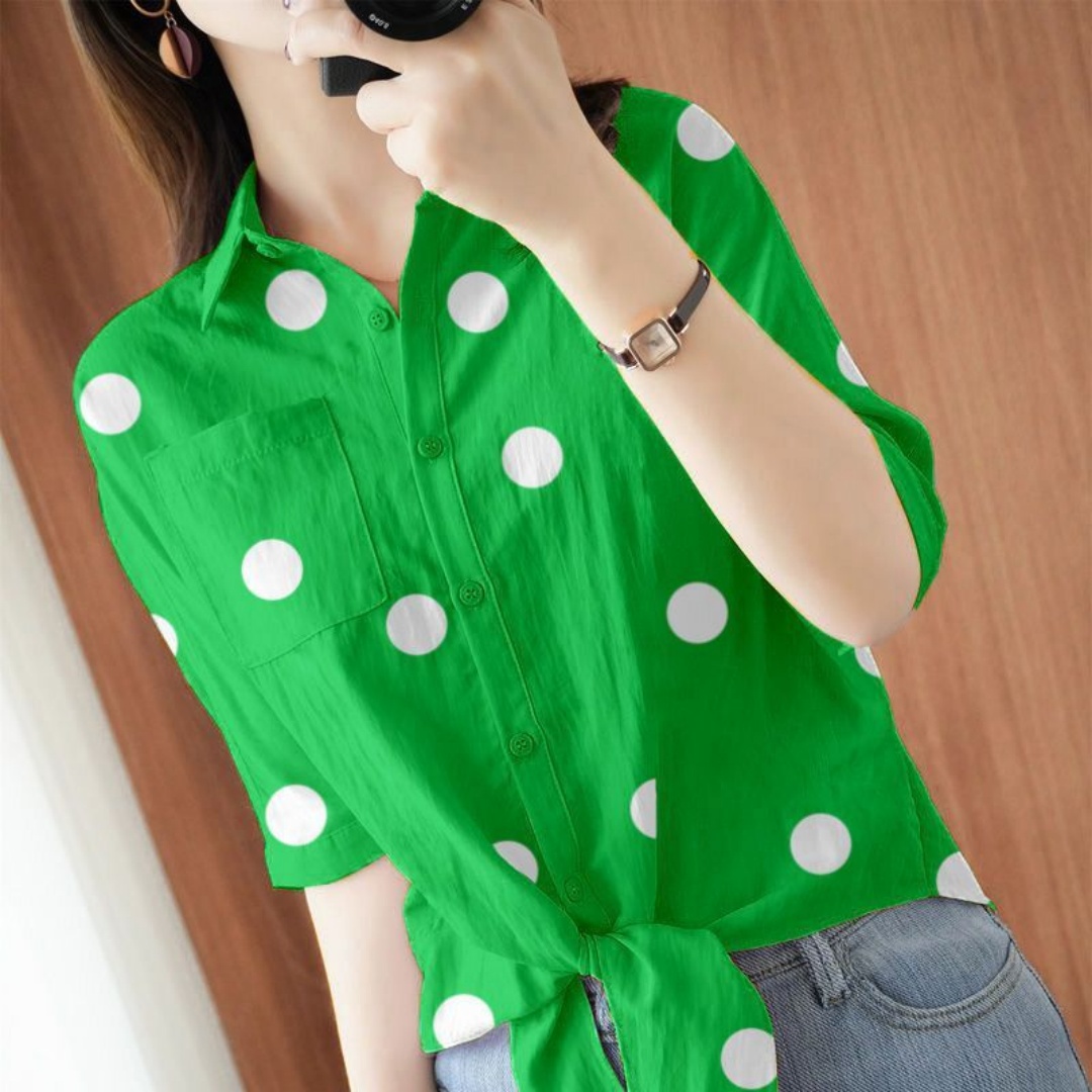Plus Size Polka Dot Shirt&Blou - مراجعة Women'S Fashion Essentials وسعره