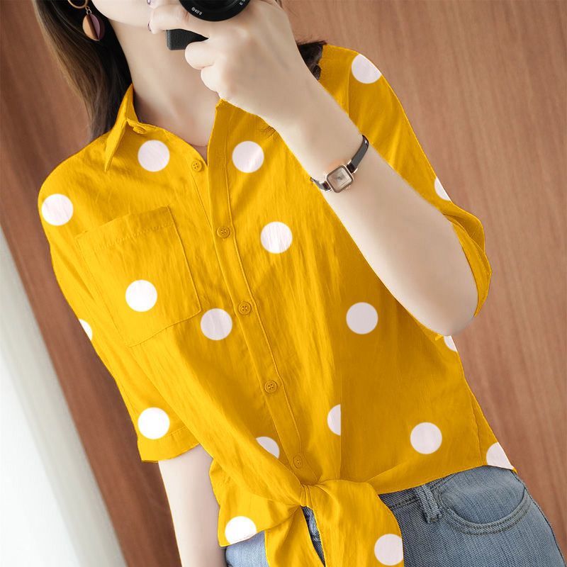 Plus Size Polka Dot Shirt&Blou - مراجعة Women'S Fashion Essentials وسعره