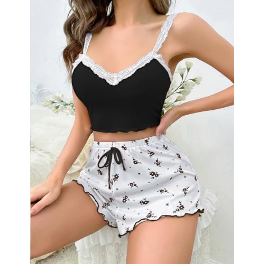 Girece Sexy Pajama Set for Wom - مراجعة Lace Trim Cami وسعره