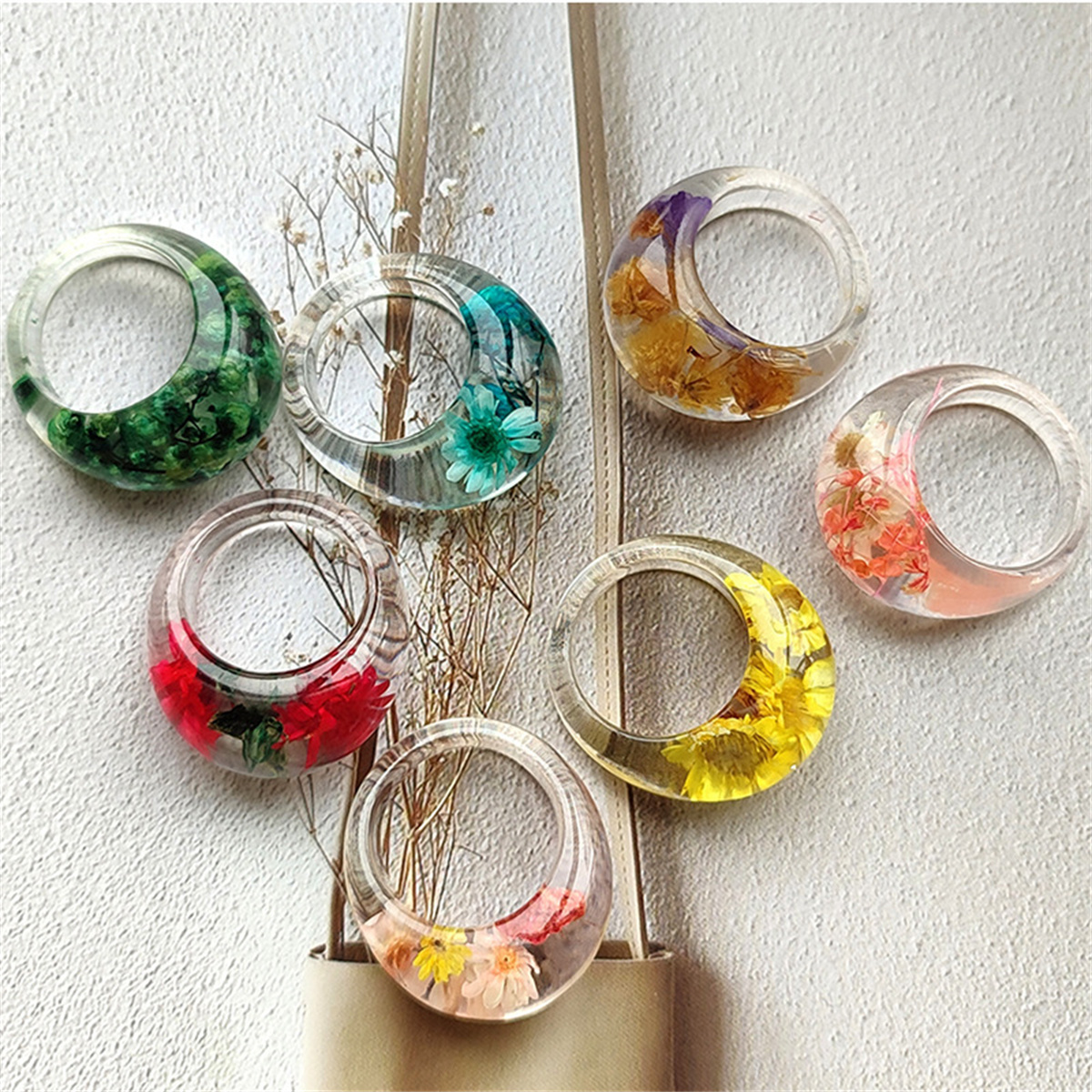 Transparent Resin Ring with Re - مراجعة Women'S Real Y2K Fashion وسعره