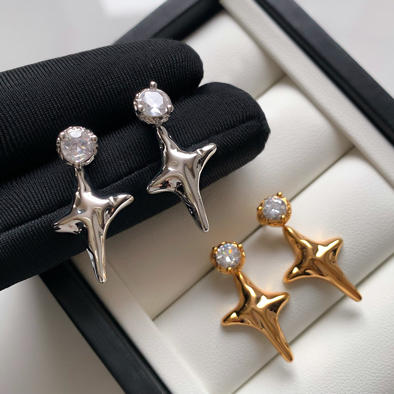 S925 Silver Needles Four-point - مراجعة Women'S Real Y2K Fashion وسعره