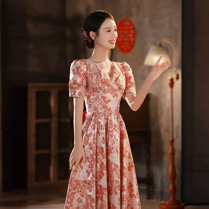 2026 New Women's V-neck Wine R - مراجعة Women'S Fashion Middle Ages وسعره