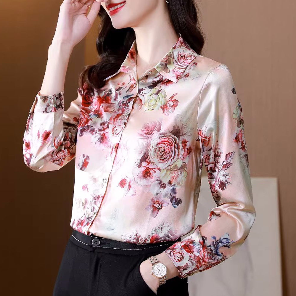 Women's Printed Long Sleeve Sa - مراجعة Xxl Women Fashion وسعره