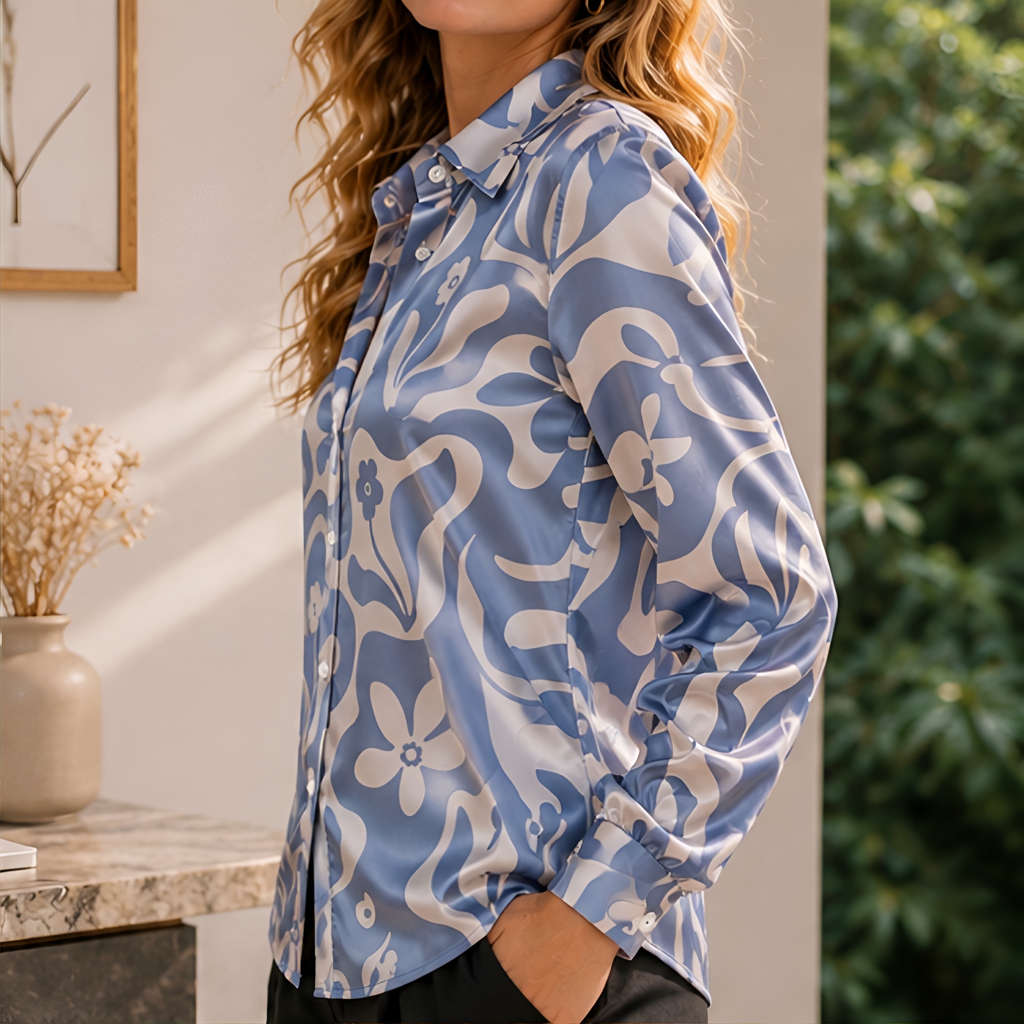 Women Green Satin Blouse White - مراجعة Women Fashion Images وسعره