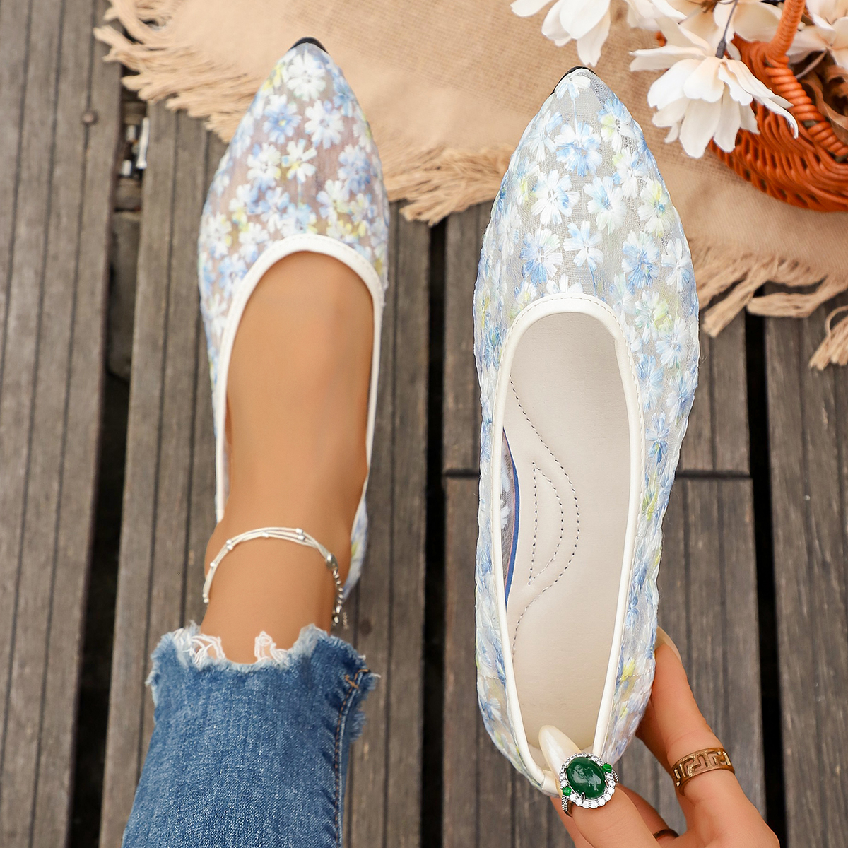 Summer Elegant Flower Low Heel - مراجعة Women Fashion Images وسعره