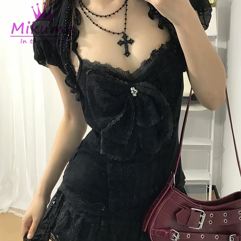 Mikumn Gothic Lolita Black Lac - مراجعة Lace Trim Cami وسعره