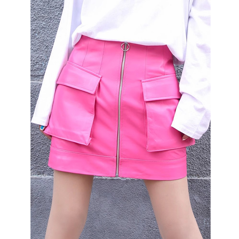 M-3XL Fashion Pink Real Leathe - مراجعة Women'S Real Y2K Fashion وسعره