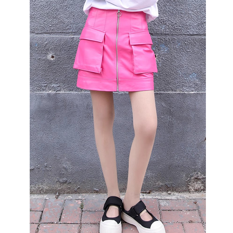 M-3XL Fashion Pink Real Leathe - مراجعة Women'S Real Y2K Fashion وسعره