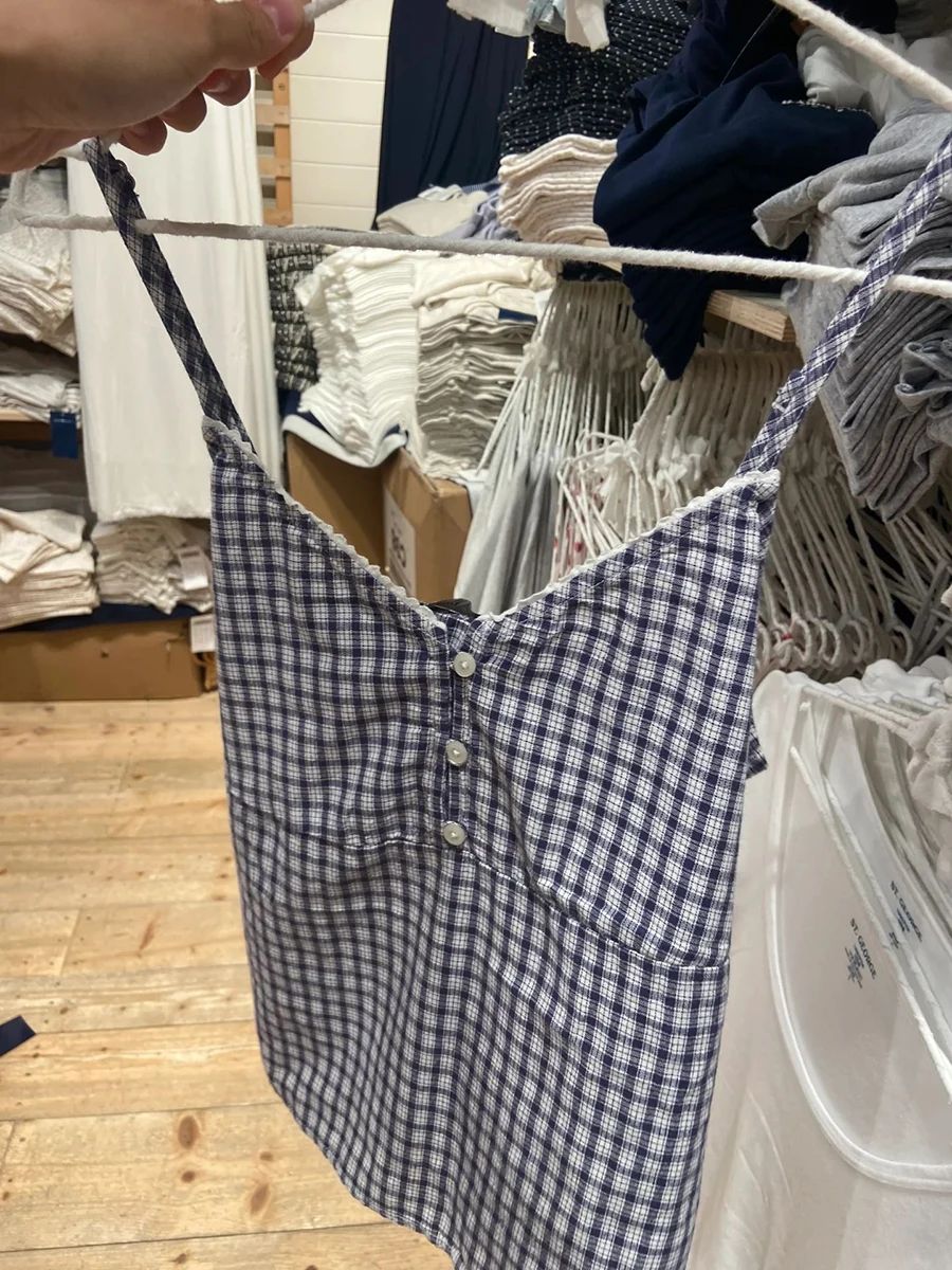 Navy Plaid Tank Shorts 2 Piece - مراجعة Lace Trim Cami وسعره