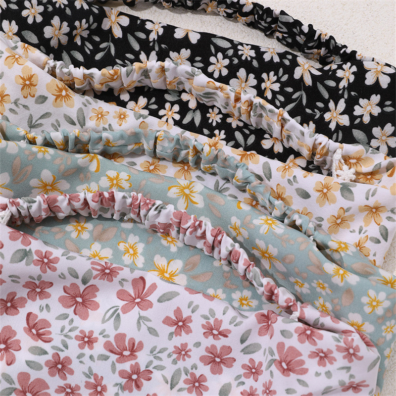 4pcs/set Floral Turban Headban - مراجعة Lace Trim Cami وسعره