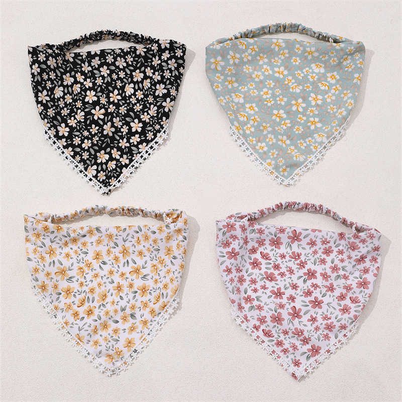 4pcs/set Floral Turban Headban - مراجعة Lace Trim Cami وسعره