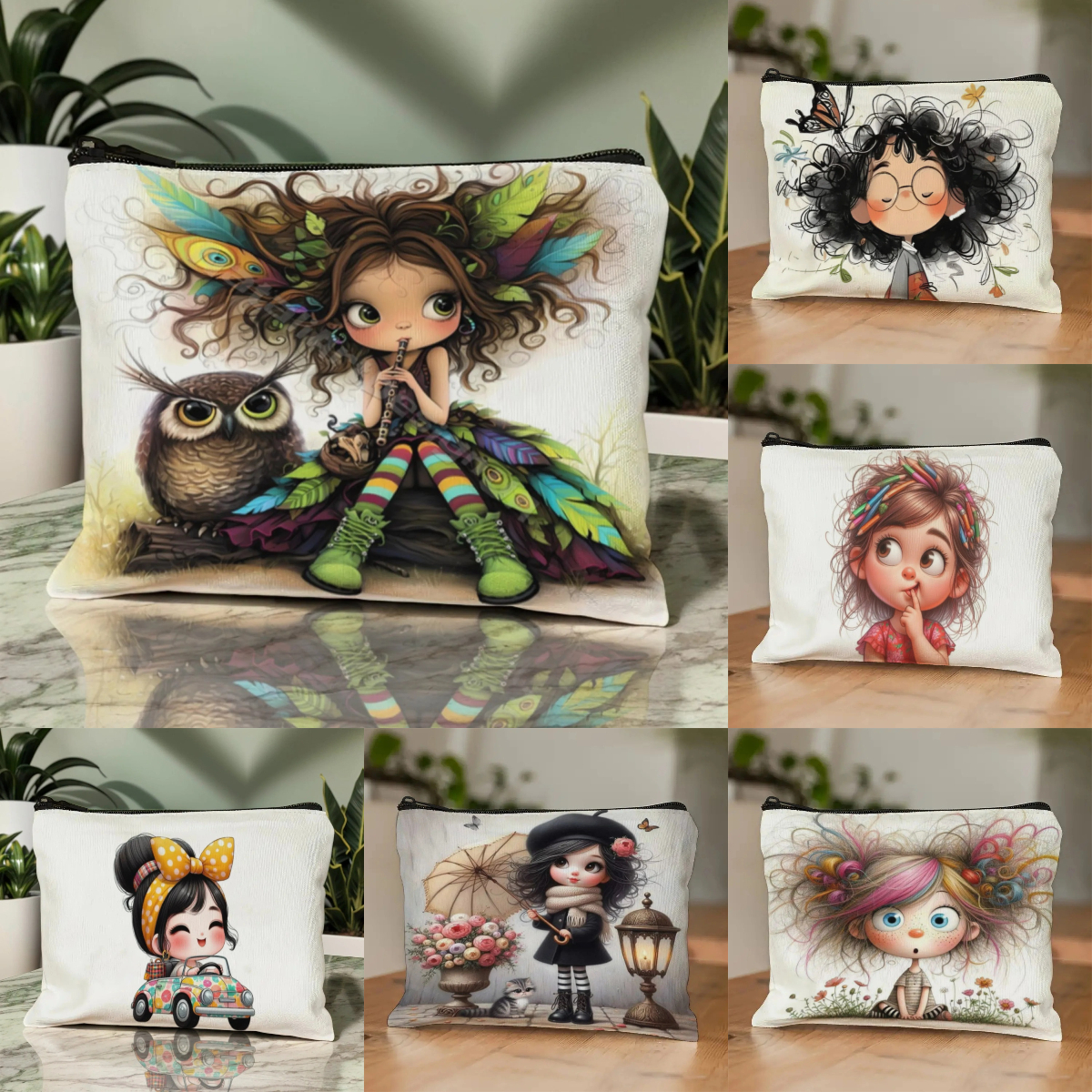 Cartoon Girl Makeup Bag Zipper - مراجعة Women Fashion Images وسعره