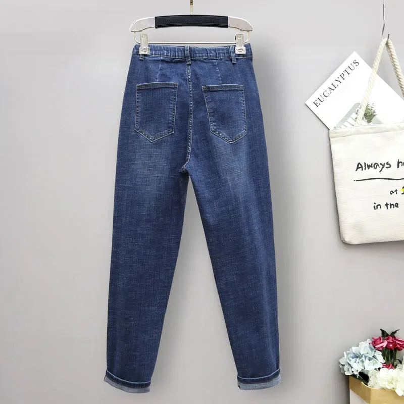 XL-6XL Spring Autumn Large Siz - مراجعة Mom Jeans Women وسعره