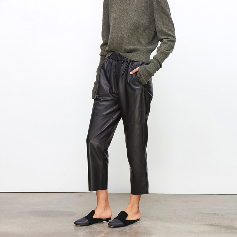 Genuine Leather Harem Pants Wo - مراجعة Women'S Real Y2K Fashion وسعره