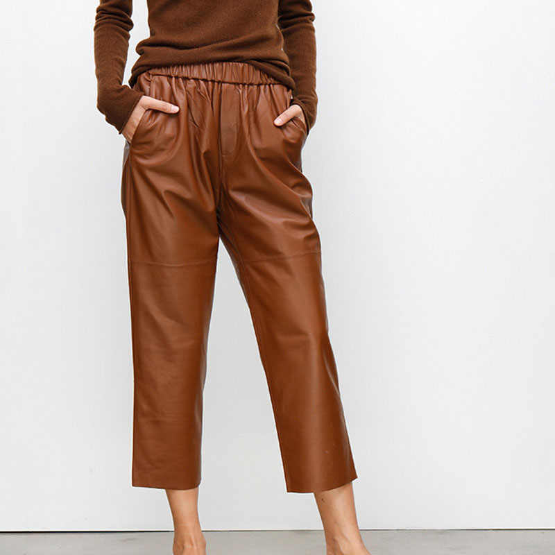 Genuine Leather Harem Pants Wo - مراجعة Women'S Real Y2K Fashion وسعره