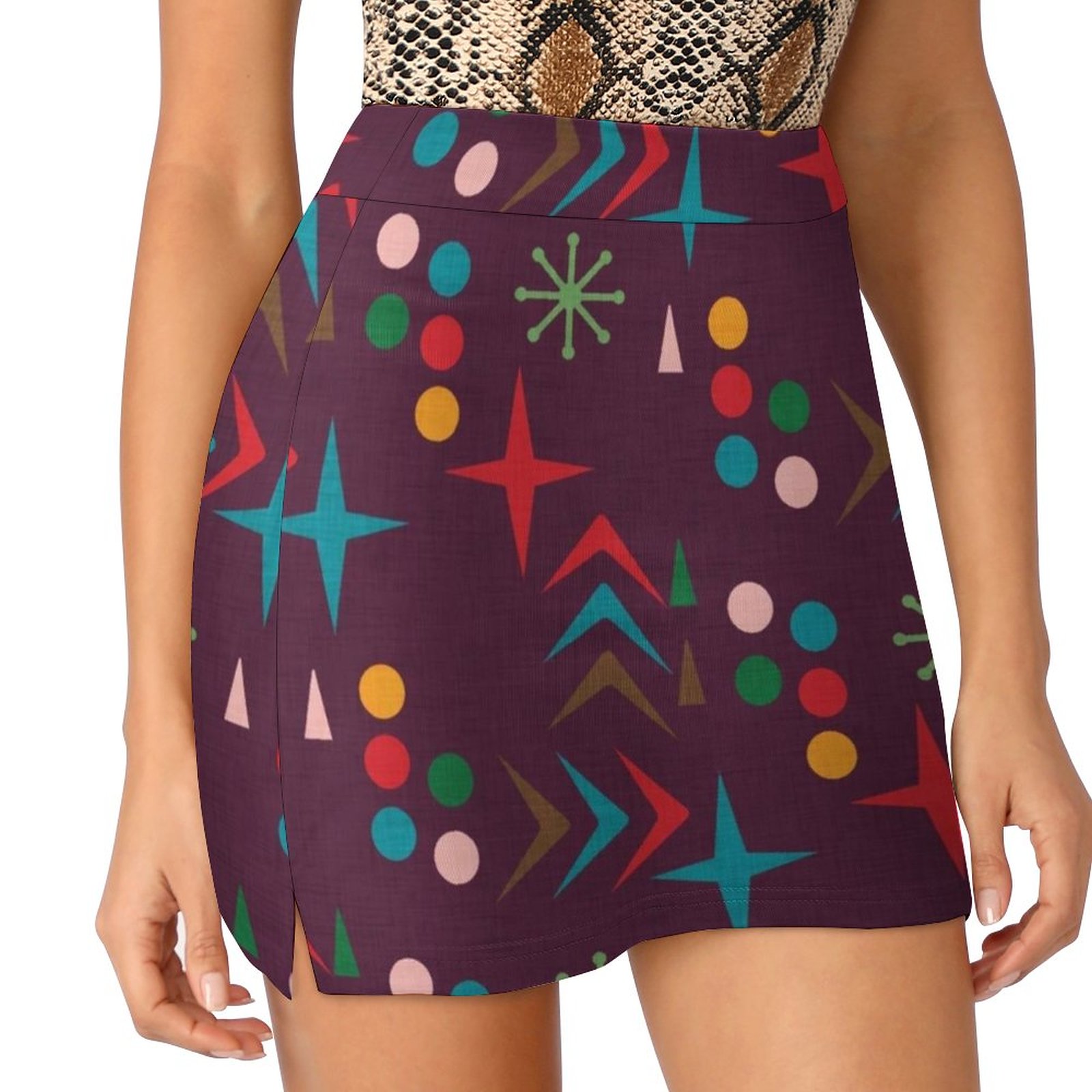 Atomic Pattern Purple Mid Cent - مراجعة Women'S Fashion In The 60S وسعره
