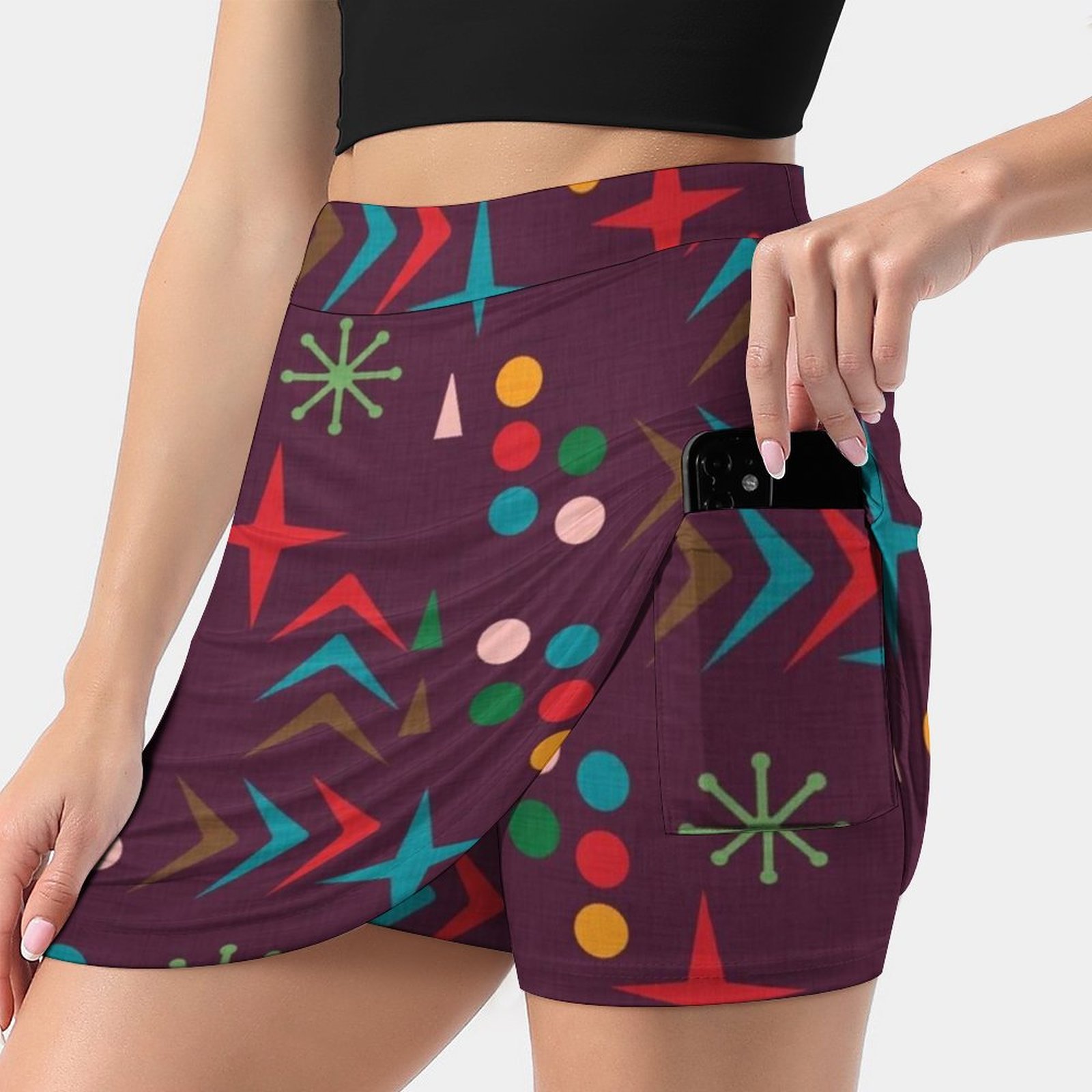 Atomic Pattern Purple Mid Cent - مراجعة Women'S Fashion In The 60S وسعره
