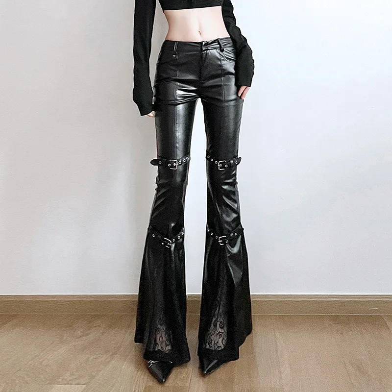 Women's PU Leather Flare Pants - مراجعة Women'S Fashion Trousers وسعره
