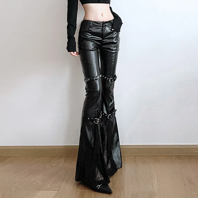 Women's PU Leather Flare Pants - مراجعة Women'S Fashion Trousers وسعره