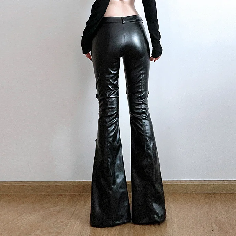 Women's PU Leather Flare Pants - مراجعة Women'S Fashion Trousers وسعره
