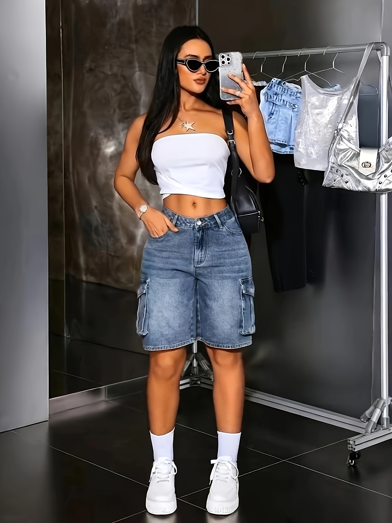 Women's Multi-Pocket Bermuda B - مراجعة Mom Jeans Women وسعره